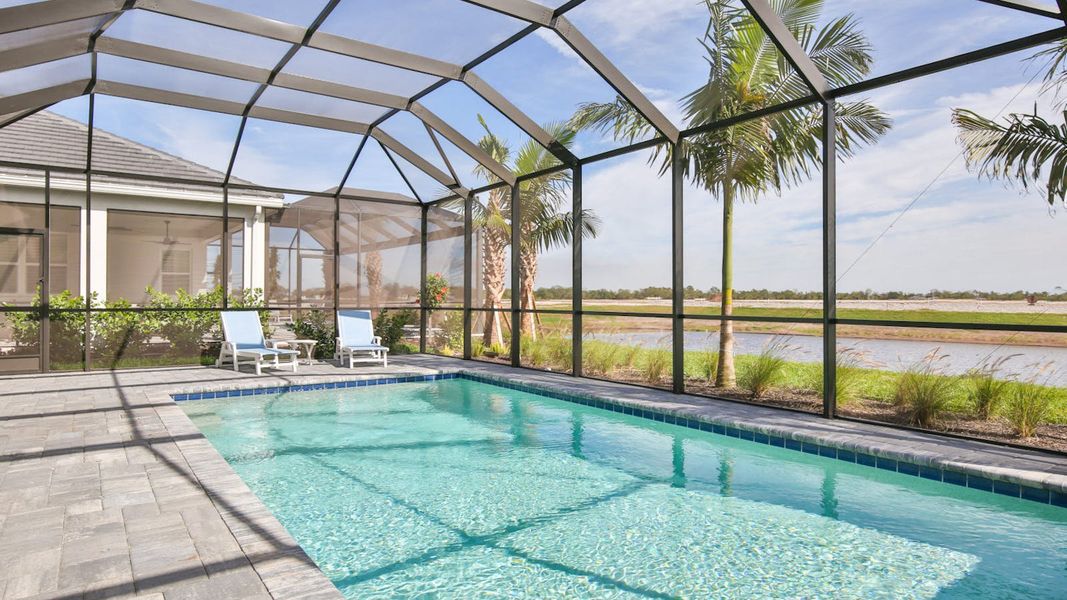 Exterior details and patio area of a home in Palm Grove, Lakewood Ranch (Image 34).