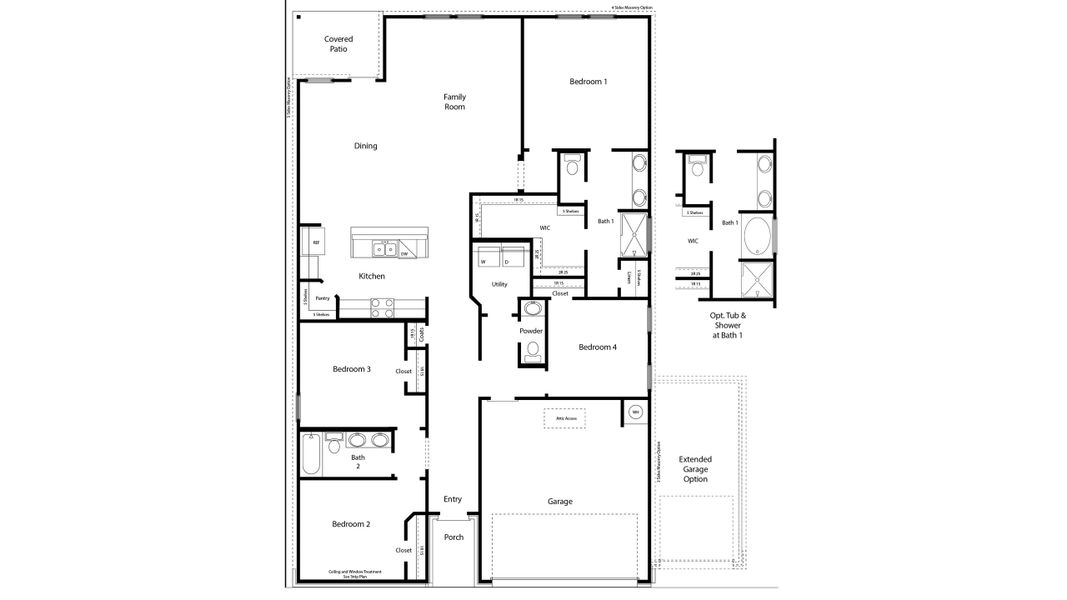2D floor plan layout for the Monroe by D.R. Horton in Saddle Creek, Waco, TX (Image 3). 2D floor plan layout for the Monroe by D.R. Horton in Saddle Creek, Waco, TX (Image 3).