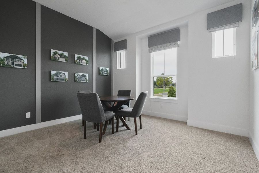 Representative furnished interior of a home built from the Madison by Chesmar Homes in Lakes of Cane Island, Katy (Image 23).