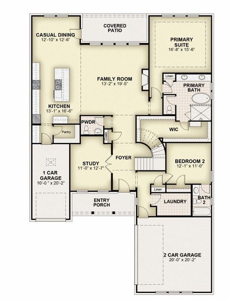 2D floor plan layout of this home in Nelson Lake Estates, Rockwall, TX (Image 4).