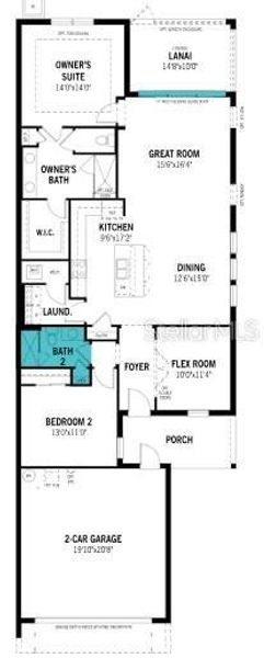2D floor plan layout of this home in Wellen Park, Venice, FL (Image 2).