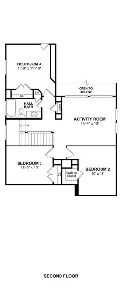 The Wilmington II floor plan by K. Hovnanian® Homes. 2nd Floor shown. *Prices, plans, dimensions, features, specifications, materials, and availability of homes or communities are subject to change without notice or obligation.