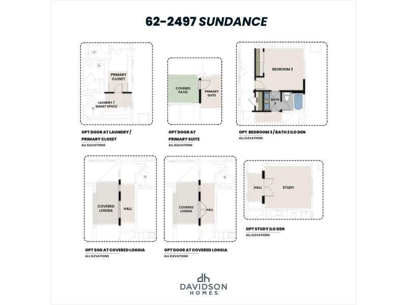 2D floor plan layout for the The Sundance C by Davidson Homes LLC in Hidden Hills, Prescott, AZ (Image 5).