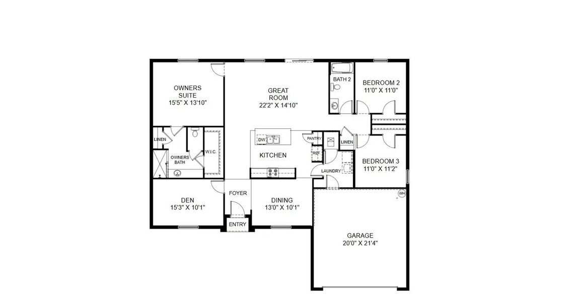 2D floor plan layout of this home in Lehigh Acres, Lehigh Acres, FL (Image 4).