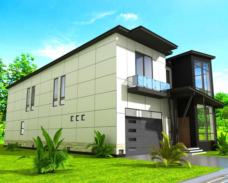 Exterior rendering of this home design in , Houston, TX (Image 9).