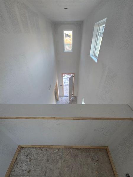 Stairway with a textured wall