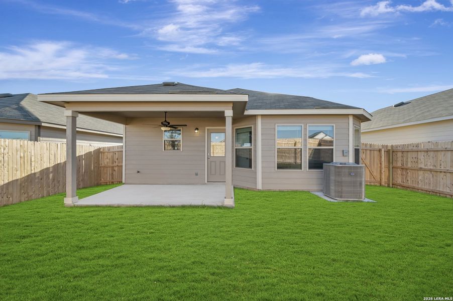 Exterior details and patio area of a home in Park Place, New Braunfels (Image 20).