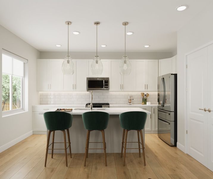 Furnished interior in a model home at Trailstone Villas Collection in Arvada (Image 8).