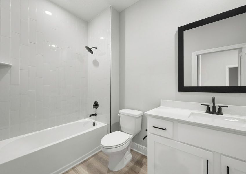 Second bathroom with a tub/shower combination Second bathroom with a tub/shower combination