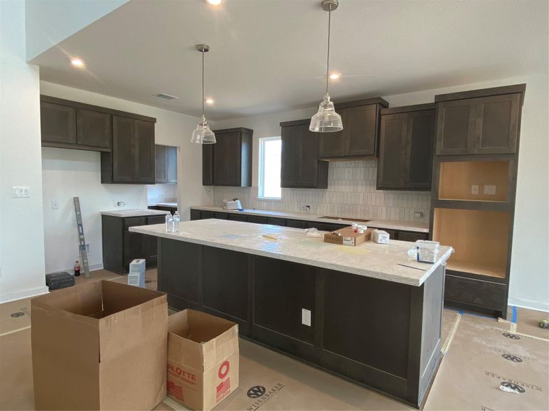 Light & Bright Open Concept Kitchen with center island