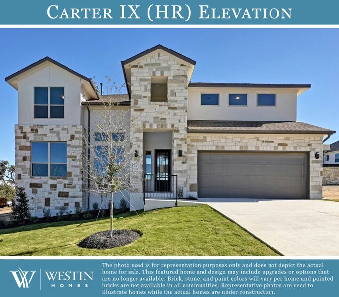 Front exterior of a new home in Provence - 60', Austin, TX, highlighting curb appeal (Image 1).