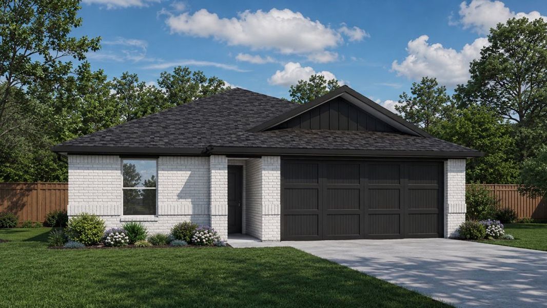 Front exterior of a new home in Sunterra, Katy, TX, highlighting curb appeal (Image 1). Front exterior of a new home in Sunterra, Katy, TX, highlighting curb appeal (Image 1).