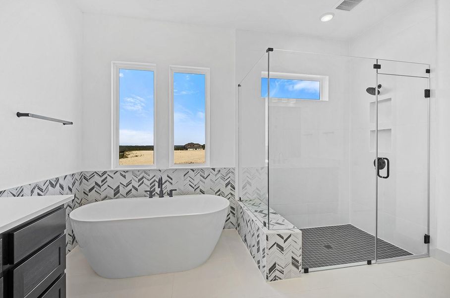 Furnished interior view inside a new home in Lariat - 80', Liberty Hill (Image 5). Furnished interior view inside a new home in Lariat - 80', Liberty Hill (Image 5).