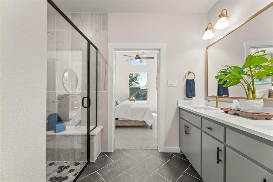 Furnished interior view inside a new home in Cottonwood Creek, Wylie (Image 23).