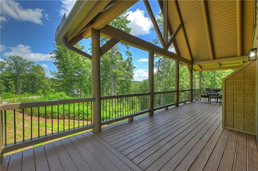 Exterior details and patio area of a home in , Ellijay (Image 24).