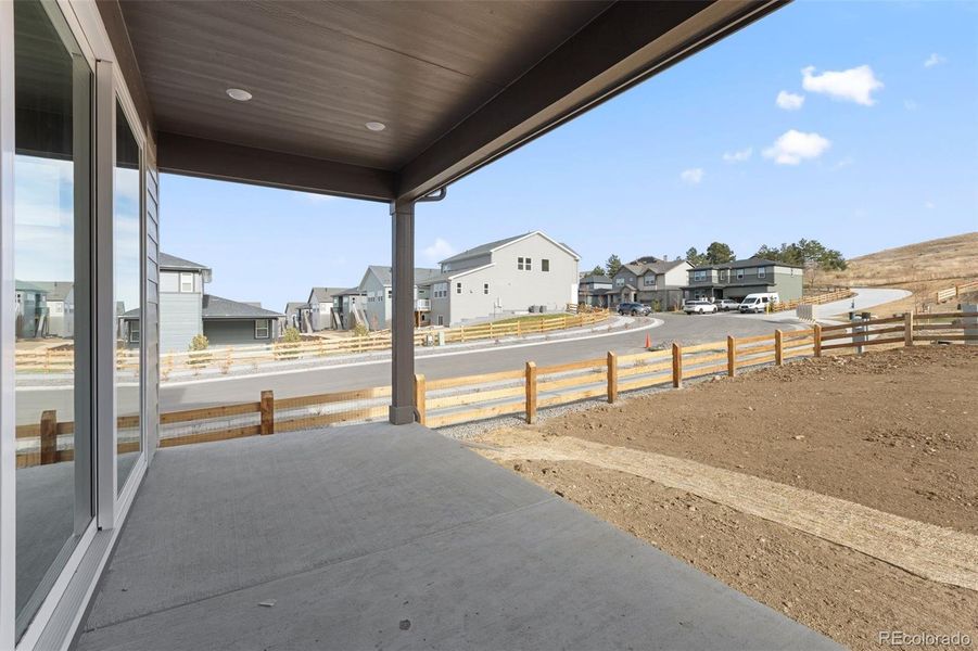 Exterior details and patio area of a home in The Manors Collection at Golden Overlook, Golden (Image 26).