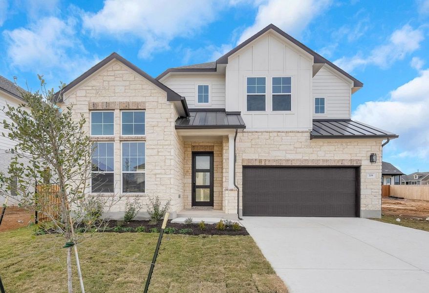 Representative exterior photo of a completed home built from the Lincoln by GFO Home in Santa Rita Ranch, Liberty Hill, TX (Image 27). Representative exterior photo of a completed home built from the Lincoln by GFO Home in Santa Rita Ranch, Liberty Hill, TX (Image 27).