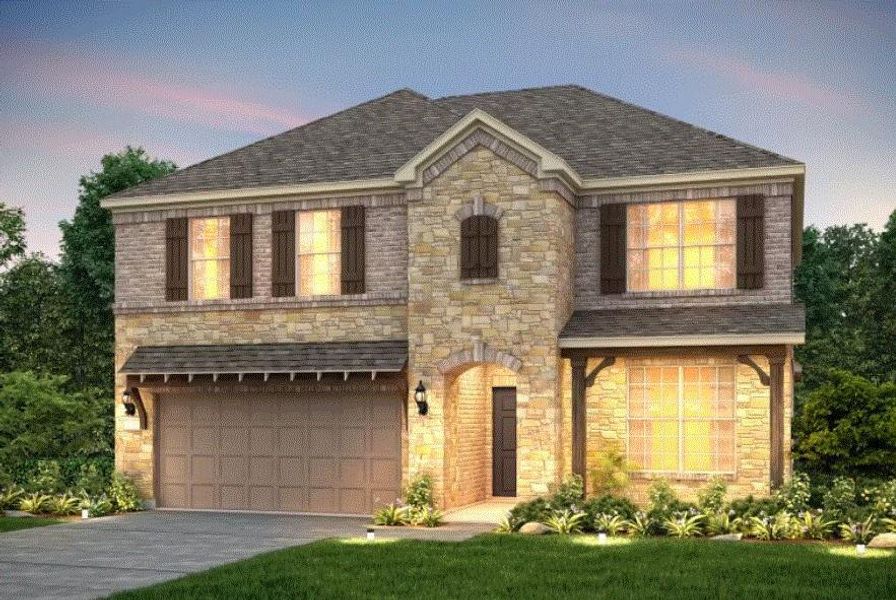 Pulte Homes, Caldwell elevation D, rendering