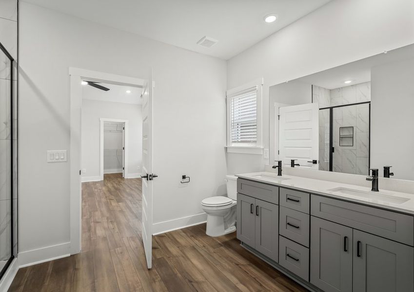 Master bath has a walk-in shower.