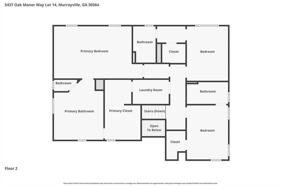 2D floor plan layout of this home in , Murrayville, GA (Image 5).