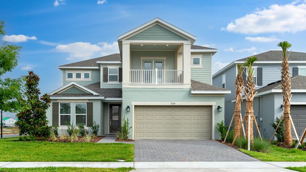 Representative exterior photo of a completed home built from the Barbados by Taylor Morrison in Ardisia Park, New Smyrna Beach, FL (Image 1).