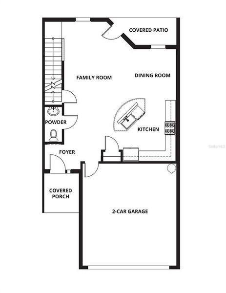 2D floor plan layout of this home in Noah Estates at Tuscany Preserve, Poinciana, FL (Image 3).