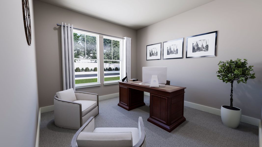 Representative furnished interior of a home built from the Dylan by Tri Pointe Homes in Somerset Park, Rockwall (Image 3).