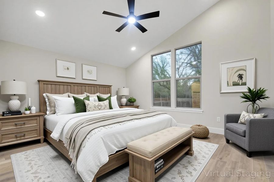 Primary Bedroom Staged