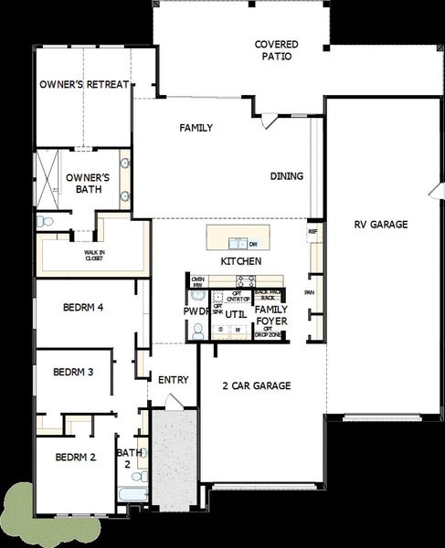 2D floor plan layout of this home in Canyon Views – 80’ Paradise Series, Litchfield Park, AZ (Image 5).