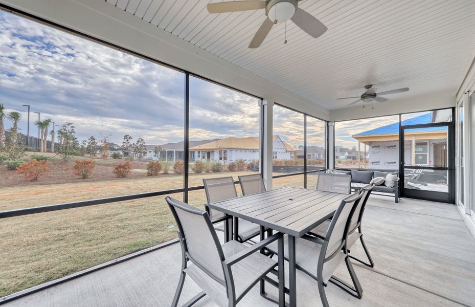 Exterior details and patio area of a home in Del Webb North Myrtle Beach, North Myrtle Beach (Image 22).