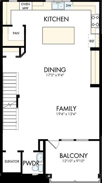 2D floor plan layout of this home in Emerald Landing at Waterside at Lakewood Ranch – City Homes, Sarasota, FL (Image 3).