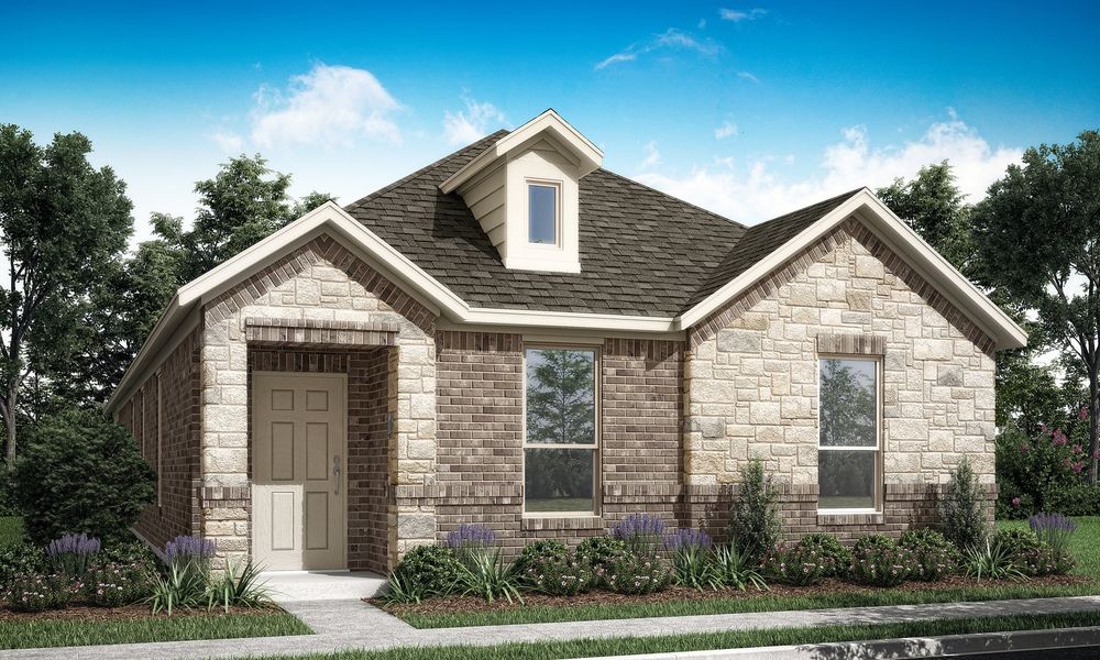 Representative exterior photo of a completed home built from the Sonata by Impression Homes in Redden Farms – Active Adult, Midlothian, TX (Image 1). Representative exterior photo of a completed home built from the Sonata by Impression Homes in Redden Farms – Active Adult, Midlothian, TX (Image 1).