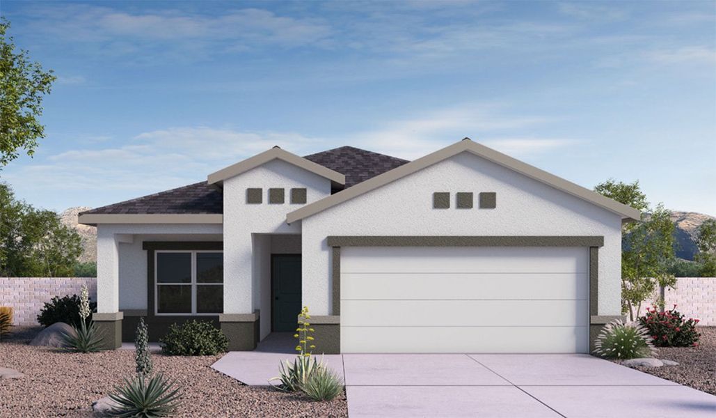 Representative exterior photo of a completed home built from the Baxter by D.R. Horton in Sycamore Vista, Vail, AZ (Image 14). Representative exterior photo of a completed home built from the Baxter by D.R. Horton in Sycamore Vista, Vail, AZ (Image 14).