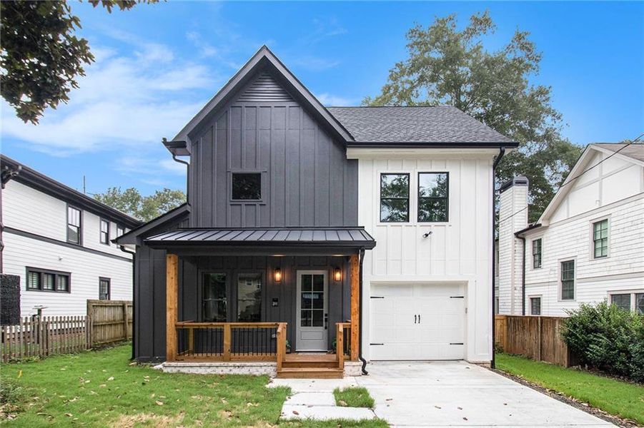 Front exterior of a new home in , Atlanta, GA, highlighting curb appeal (Image 27). Front exterior of a new home in , Atlanta, GA, highlighting curb appeal (Image 27).