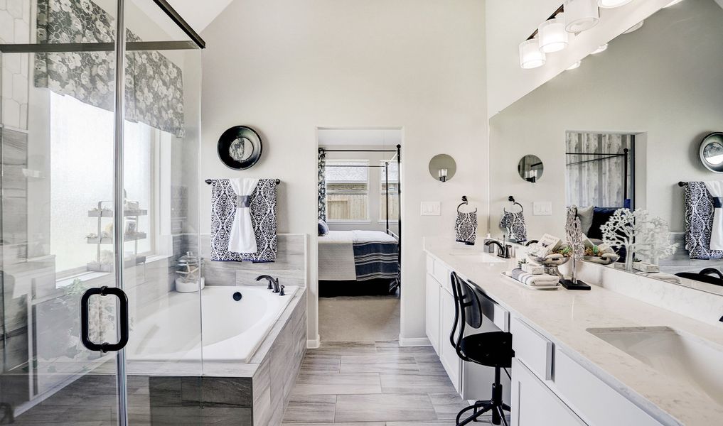 Owner's luxury bath with double sinks