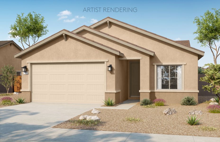 Representative exterior photo of a completed home built from the Vervain by Pulte Homes in Shadow Ridge, Avondale, AZ (Image 1). Representative exterior photo of a completed home built from the Vervain by Pulte Homes in Shadow Ridge, Avondale, AZ (Image 1).