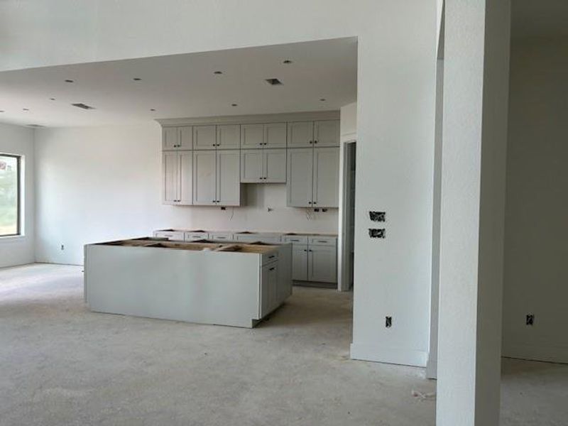 Kitchen in progress with extended 3 ft breakfast area.