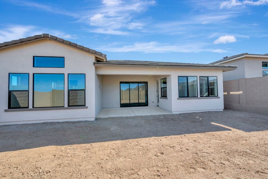 Exterior details and patio area of a home in Skyline at Verrado Regent Hills, Buckeye (Image 3).