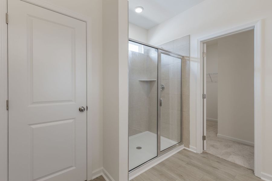 Large, tiled walk in shower!