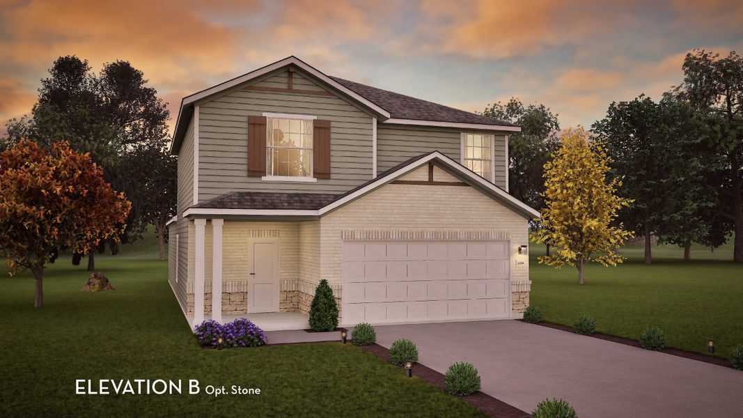 Representative exterior photo of a completed home built from the Ash by CastleRock Communities in Sweetgrass Village, Crosby, TX (Image 18).