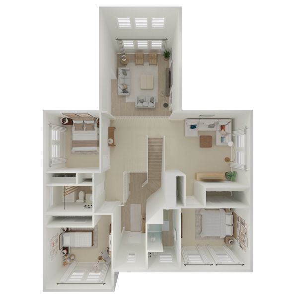 2D floor plan layout for the Omaha by K. Hovnanian® Homes in Gateway Parks, Forney, TX (Image 19).