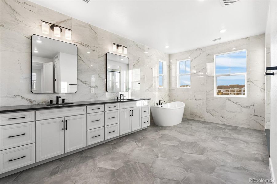 Furnished interior view inside a new home in Luxe at The Canyons, Castle Pines (Image 32).