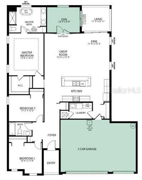 2D floor plan layout of this home in Applewood Reserve, Lakeland, FL (Image 3).