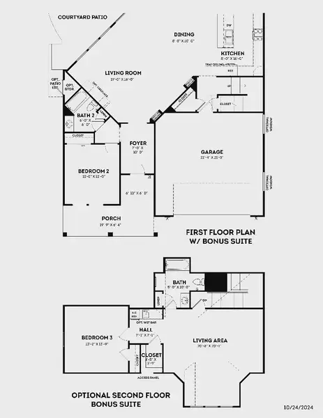 2D floor plan layout for the Promenade by Epcon Communities in Lakeside at Millican Reserve, College Station, TX (Image 35).