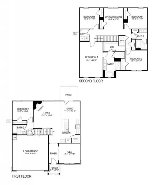 2D floor plan layout of this home in Fairhaven, Lithia Springs, GA (Image 2).