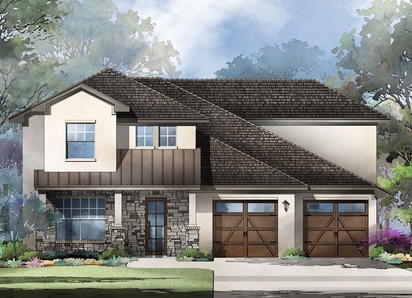 Dublin Floor Plan in Parmer Ranch, Georgetown | Sitterle Homes Elevation B Dublin Floor Plan in Parmer Ranch, Georgetown | Sitterle Homes Elevation B