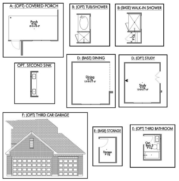 2D floor plan layout for the The 2588 by Stylecraft Builders in Arroyo Ranch, Seguin, TX (Image 7).