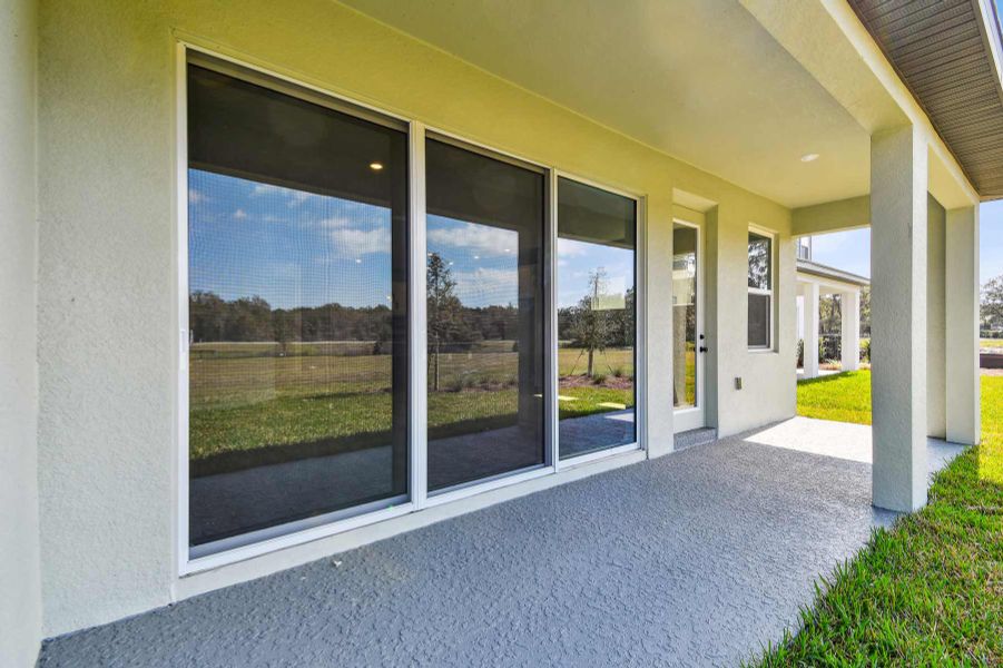 Representative exterior details of a home built from the The Gaspar by David Weekley Homes in Oakfield at Mount Dora Village Series, Mount Dora (Image 3).