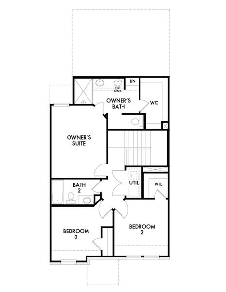 2D floor plan layout for the Arrowhead by Impression Homes in Sanger Circle – Townhomes, Sanger, TX (Image 3). 2D floor plan layout for the Arrowhead by Impression Homes in Sanger Circle – Townhomes, Sanger, TX (Image 3).