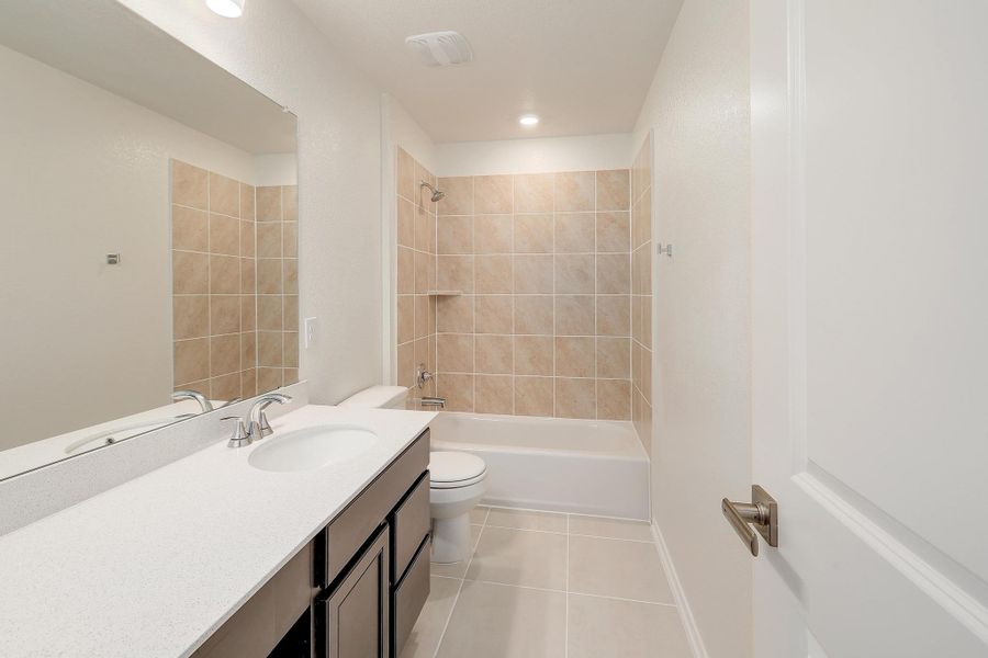 Furnished interior view inside a new home in Mustang Valley, Manor (Image 8). Furnished interior view inside a new home in Mustang Valley, Manor (Image 8).